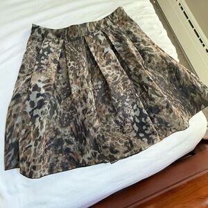 Pink Tartan Animal Print Taffeta Skater Skirt